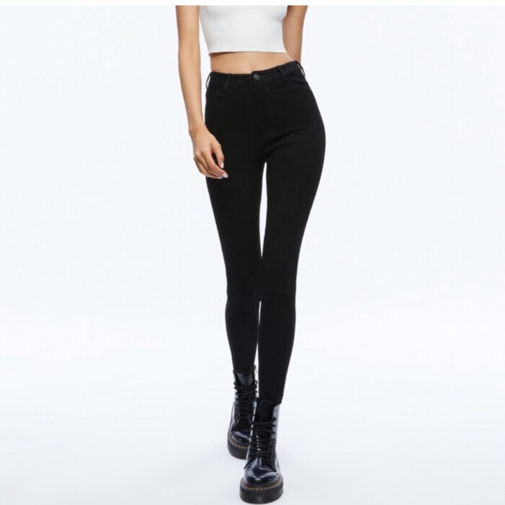 Alice & Olivia Mikah Single Button Suede Jeans Pant 2